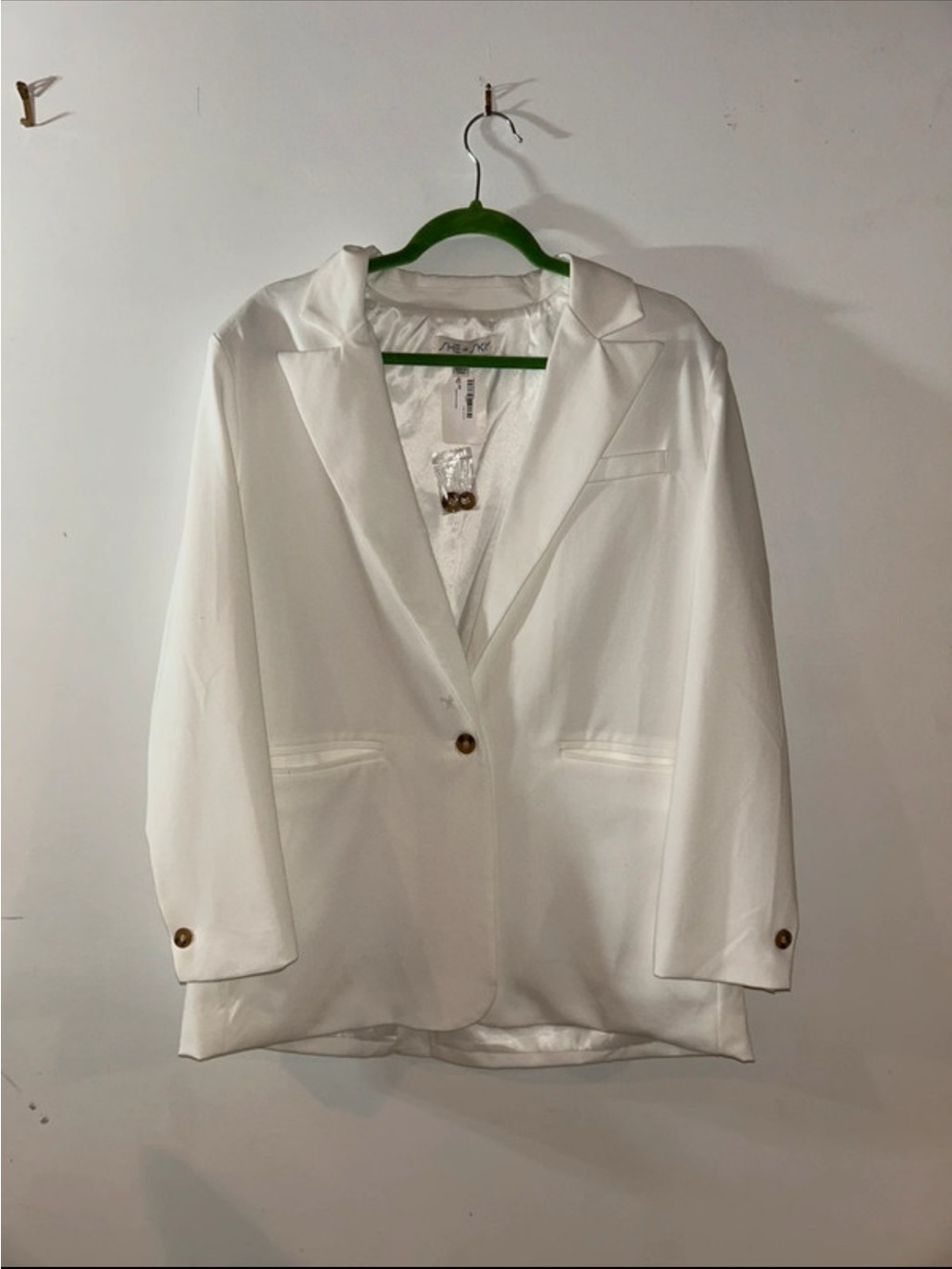 She + Sky White Single-Button Women's Blazer